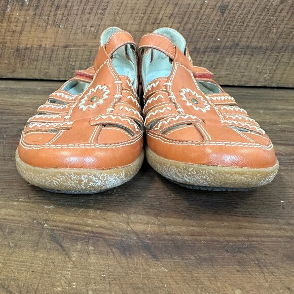 Mephisto Allrounder Galina Orange Leather Fisherman Sandals 7.5 - Picture 5 of 12